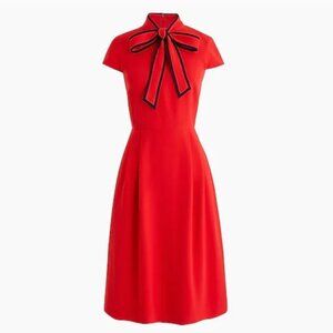 SOLD - J. Crew Tie Neck Dress in 365 Crepe - Size 6